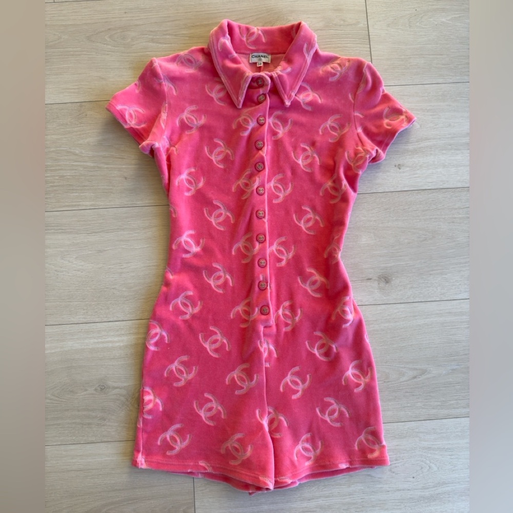 CHANEL Pink Button-Up Romper